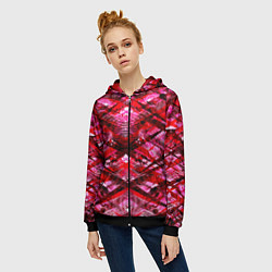 Толстовка на молнии женская Яркие узоры, цвет: 3D-черный — фото 2