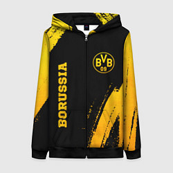 Женская толстовка на молнии Borussia - gold gradient вертикально