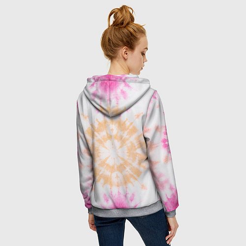Женская толстовка на молнии Светлый тай дай / 3D-Меланж – фото 4