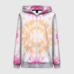 Толстовка на молнии женская Светлый тай дай, цвет: 3D-меланж