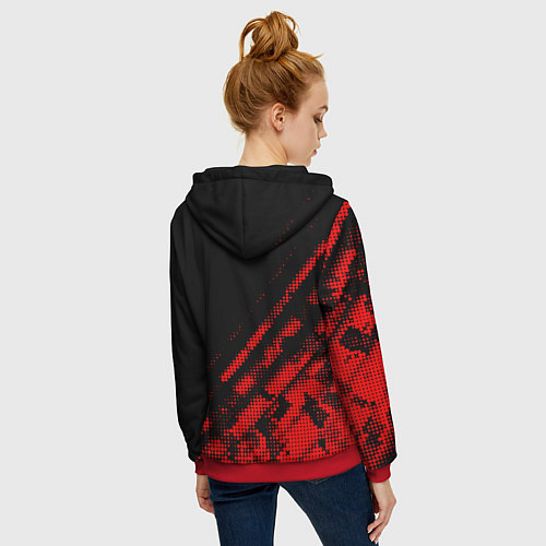 Женская толстовка на молнии Monaco sport grunge / 3D-Красный – фото 4