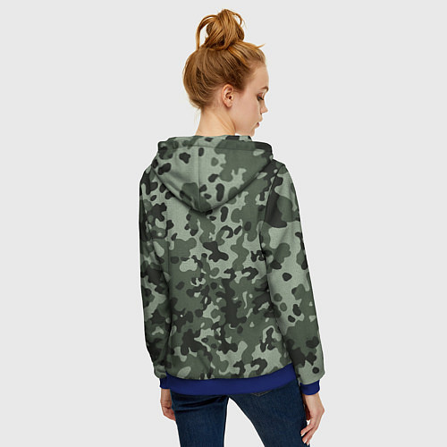 Женская толстовка на молнии Курим пляшем еб*шим камуфляж со скелетом музыканто / 3D-Синий – фото 4