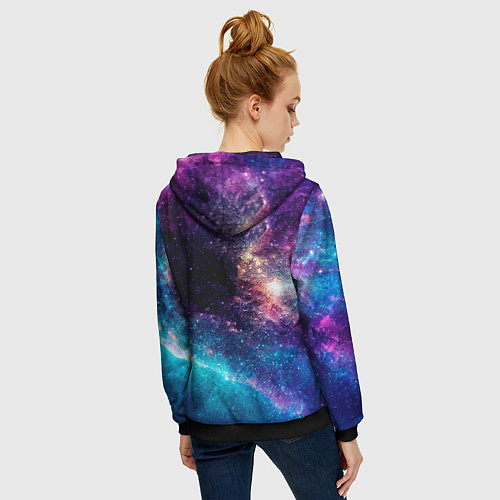 Женская толстовка на молнии Judas Priest space rock / 3D-Черный – фото 4