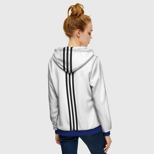 Женская толстовка на молнии СССР гост три полоски / 3D-Синий – фото 4