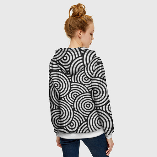 Женская толстовка на молнии Abstraction target / 3D-Белый – фото 4