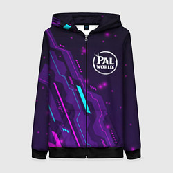 Толстовка на молнии женская Palworld neon gaming, цвет: 3D-черный