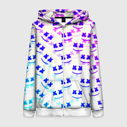 Толстовка на молнии женская Marshmello pattern neon, цвет: 3D-белый