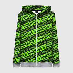 Толстовка на молнии женская Juventus green pattern sport, цвет: 3D-меланж