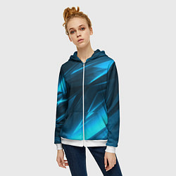 Толстовка на молнии женская Geometry stripes neon color, цвет: 3D-белый — фото 2