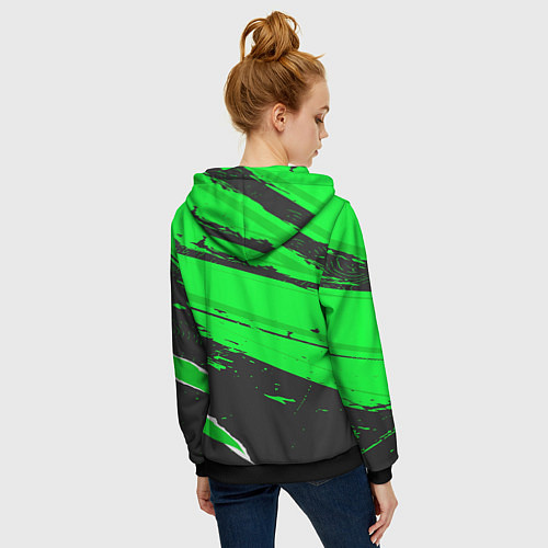 Женская толстовка на молнии Valencia sport green / 3D-Черный – фото 4