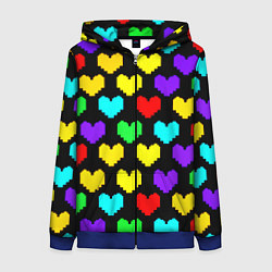 Женская толстовка на молнии Undertale heart pattern