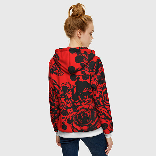 Женская толстовка на молнии Билли Айдол rock rose band / 3D-Белый – фото 4