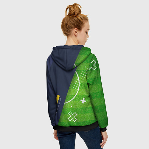 Женская толстовка на молнии Hoffenheim football field / 3D-Черный – фото 4