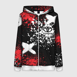 Женская толстовка на молнии Тойота на фоне граффити и брызг красок