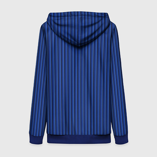 Женская толстовка на молнии Синий в вертикальную полоску / 3D-Синий – фото 2