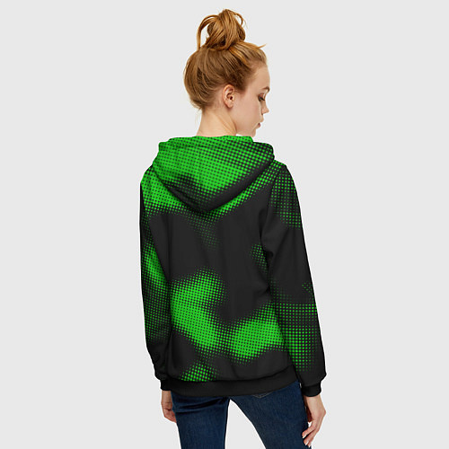 Женская толстовка на молнии Bayer 04 sport halftone / 3D-Черный – фото 4