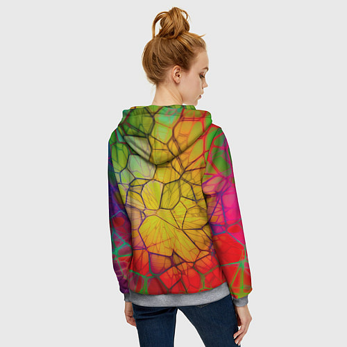 Женская толстовка на молнии Bright abstraction / 3D-Меланж – фото 4