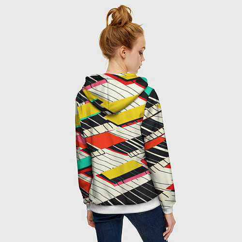 Женская толстовка на молнии Пианинка / 3D-Белый – фото 4