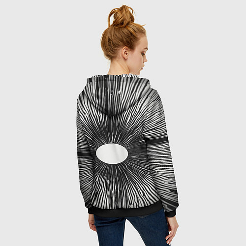 Женская толстовка на молнии Поглощение / 3D-Черный – фото 4