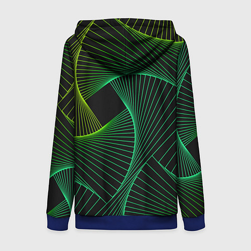 Женская толстовка на молнии Сетка скрученных линий / 3D-Синий – фото 2