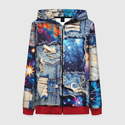 Женская толстовка на молнии Звездный небосвод - пэчворк