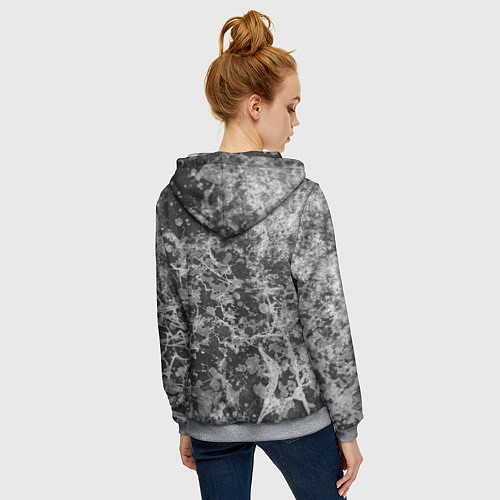 Женская толстовка на молнии Абстракция - серый антрацит / 3D-Меланж – фото 4