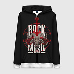 Женская толстовка на молнии Рок музыка - тяжёлый рок
