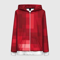 Женская толстовка на молнии Red cubes abstraction
