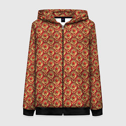 Толстовка на молнии женская Звезды в стиле СССР, цвет: 3D-черный