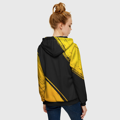 Женская толстовка на молнии Monaco - gold gradient вертикально / 3D-Черный – фото 4
