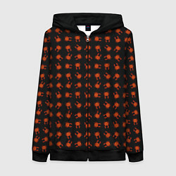 Женская толстовка на молнии Крабики на черном фоне