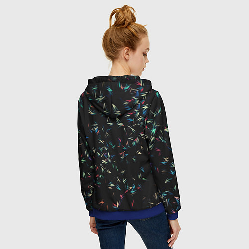 Женская толстовка на молнии Симфония перьев / 3D-Синий – фото 4