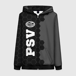 Толстовка на молнии женская PSV sport на темном фоне по-вертикали, цвет: 3D-черный