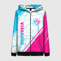 Женская толстовка на молнии Borussia neon gradient style вертикально