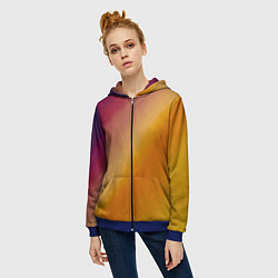 Толстовка на молнии женская Абстракция солнечный луч, цвет: 3D-синий — фото 2