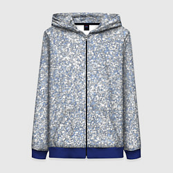 Женская толстовка на молнии Текстурированный бело-голубой мелкий камень