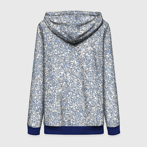 Женская толстовка на молнии Текстурированный бело-голубой мелкий камень / 3D-Синий – фото 2