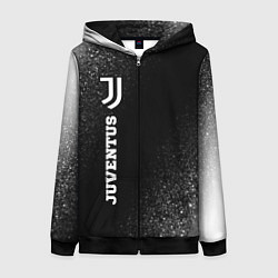 Толстовка на молнии женская Juventus sport на темном фоне по-вертикали, цвет: 3D-черный