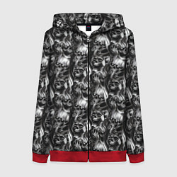 Женская толстовка на молнии Smoke skulls