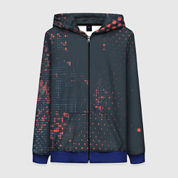 Толстовка на молнии женская Брызги краски на стену, цвет: 3D-синий