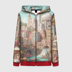 Женская толстовка на молнии Город в восточном стиле