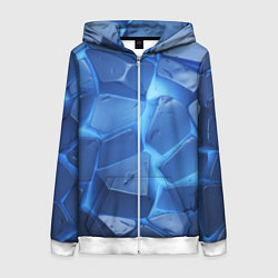 Женская толстовка на молнии Синие ледяные плиты с разломом
