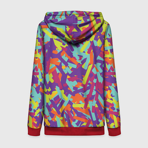Женская толстовка на молнии Конфитти / 3D-Красный – фото 2