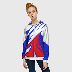 Толстовка на молнии женская Geometry Russia, цвет: 3D-белый — фото 2