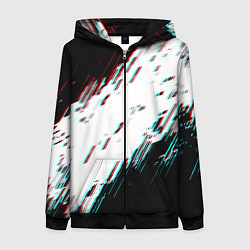 Женская толстовка на молнии Glitch effect