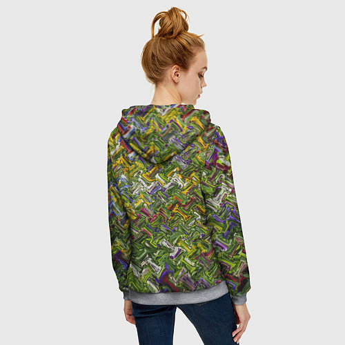 Женская толстовка на молнии Разноцветная абстракция / 3D-Меланж – фото 4