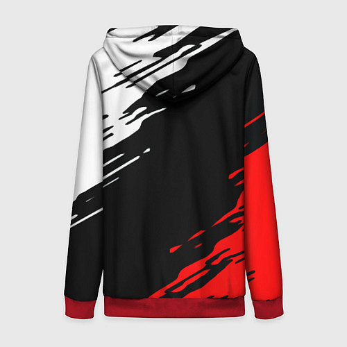 Женская толстовка на молнии Герб РФ краски текстура абстрактные / 3D-Красный – фото 2