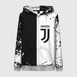 Толстовка на молнии женская Juventus краски текстура спорт, цвет: 3D-меланж