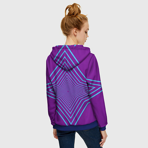 Женская толстовка на молнии Четырёх конечная звезда / 3D-Синий – фото 4