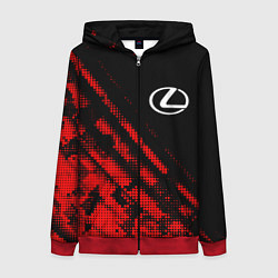 Толстовка на молнии женская Lexus sport grunge, цвет: 3D-красный